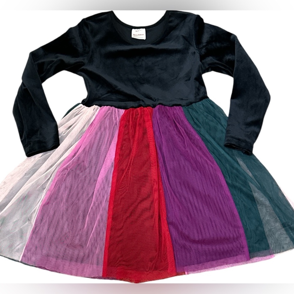 Hanna Andersson Pink and Purple Asymmetrical Tiered Tulle Dress
